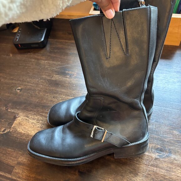Gucci Black Leather Moto Boots - Size 8 - Picture 5 of 8